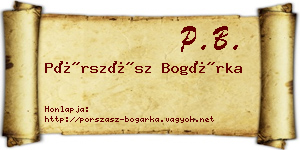 Pórszász Bogárka névjegykártya
